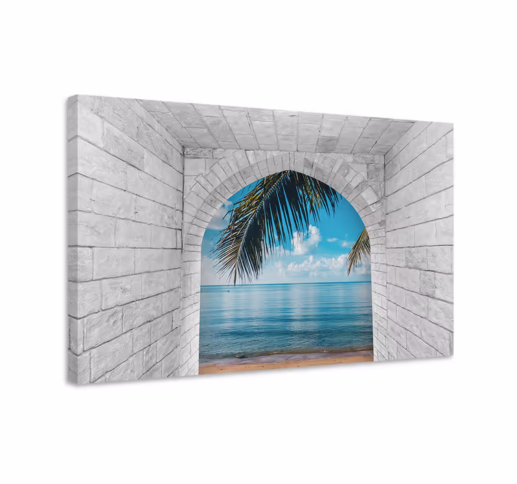 Dipinto di paesaggio arco con vista sull'oceano - TenStickers