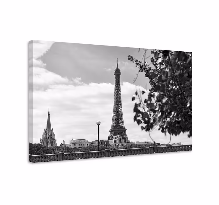 Dipinto città e paesi prospettiva torre eiffel - TenStickers