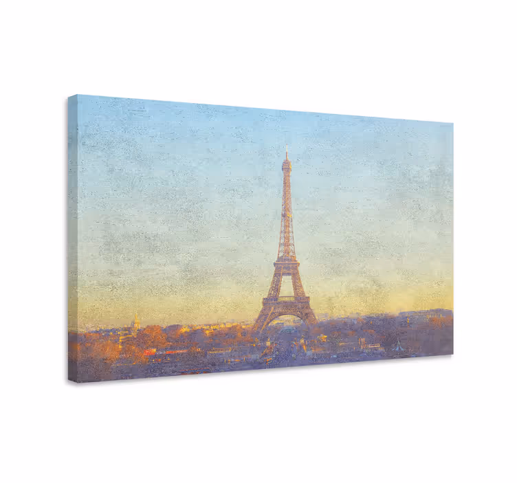 Dipinto città e paesi paesaggio torre eiffel - TenStickers