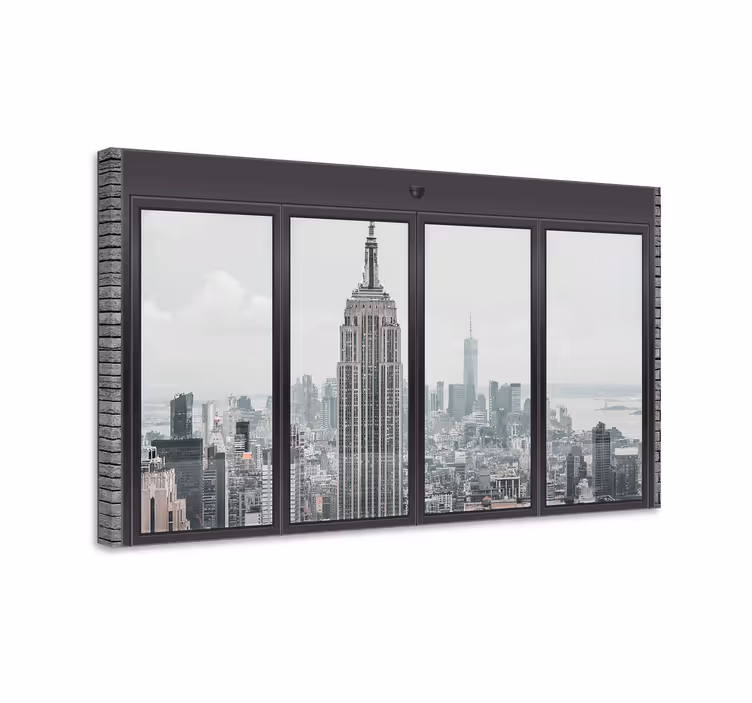 Dipinto città e paesi punto di vista empire state - TenStickers
