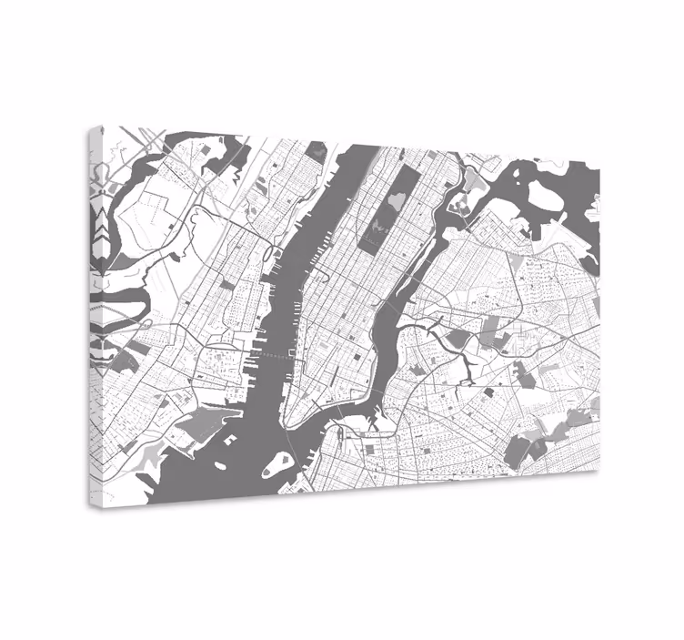 Dipinto città e paesi mappa di manhattan - TenStickers