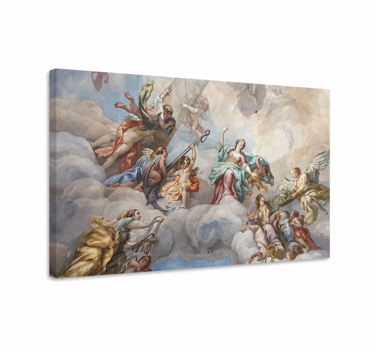 Arte dipinto scena di nuvole mitiche - TenStickers