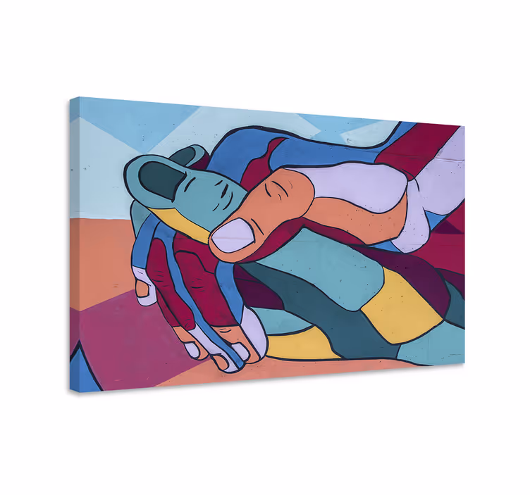 Quadri con persona e personaggi mani incrociate - TenStickers