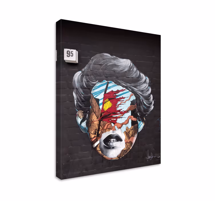 Arte dipinto elementi astratti del viso - TenStickers