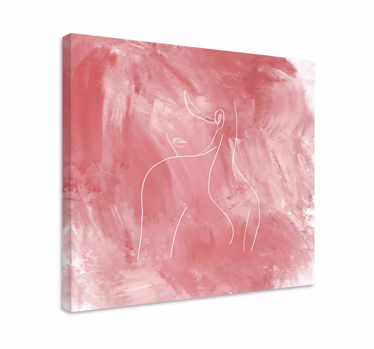 Arte dipinto linea femminile astratta - TenStickers