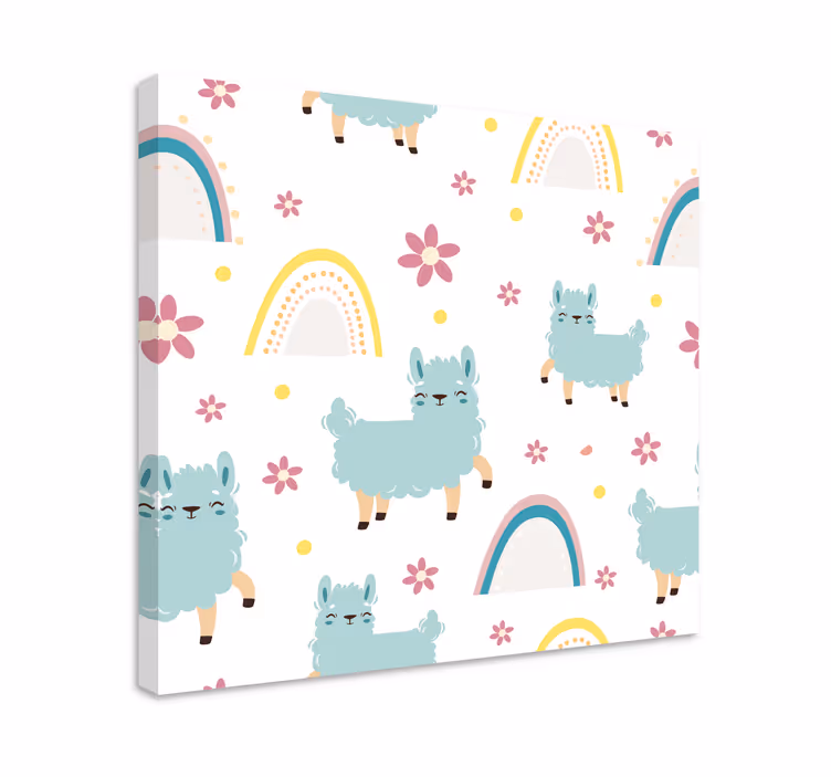 Cornice quadro con animali e insetti llama e fiori - TenStickers