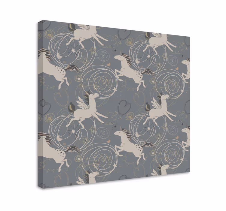 Dipinto unicorno creature alate magiche - TenStickers