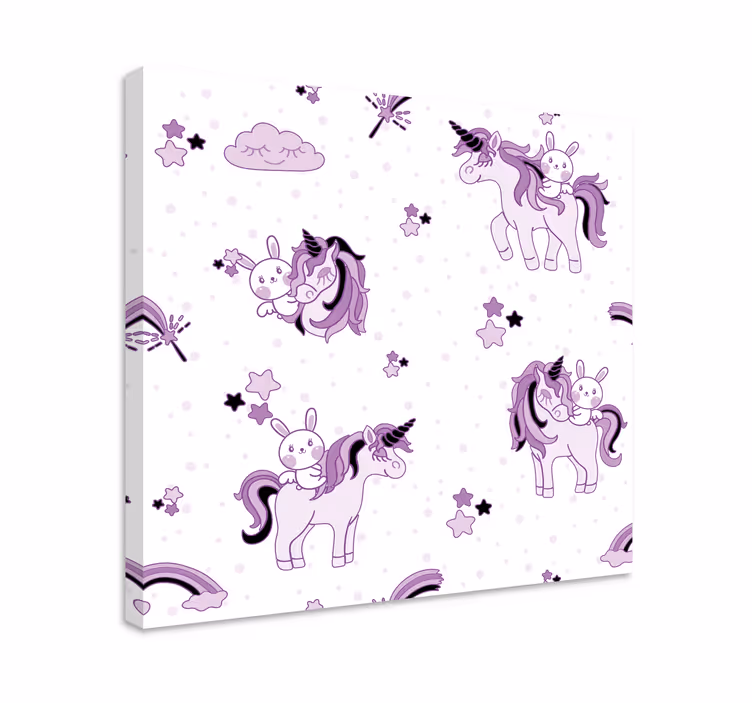 Dipinto unicorno avventura di un unicorno carino - TenStickers
