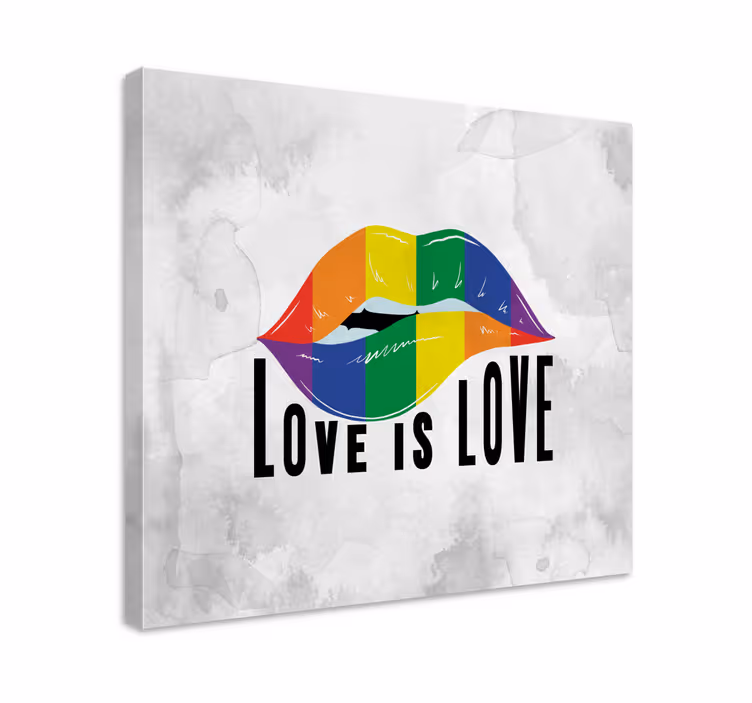 Dipinto vintage abbraccio labbra arcobaleno - TenStickers
