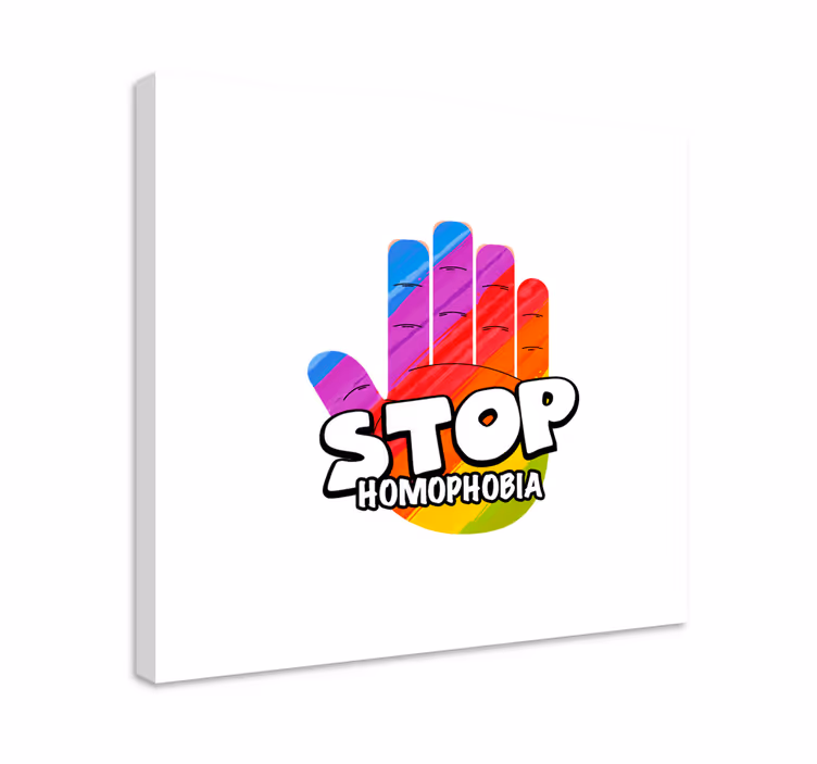 Dipinto con frase ferma l'omofobia - TenStickers