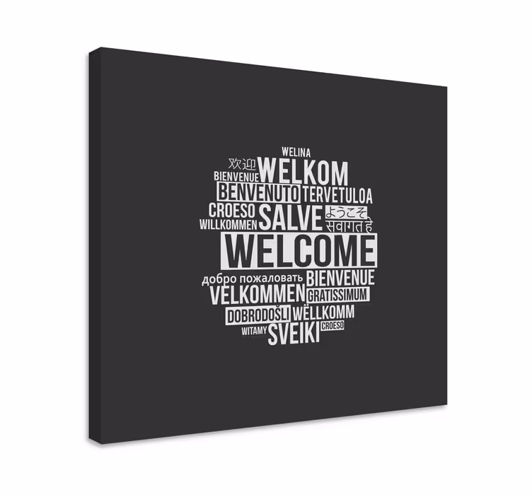 Dipinto con frase messaggio di benvenuto globale - TenStickers