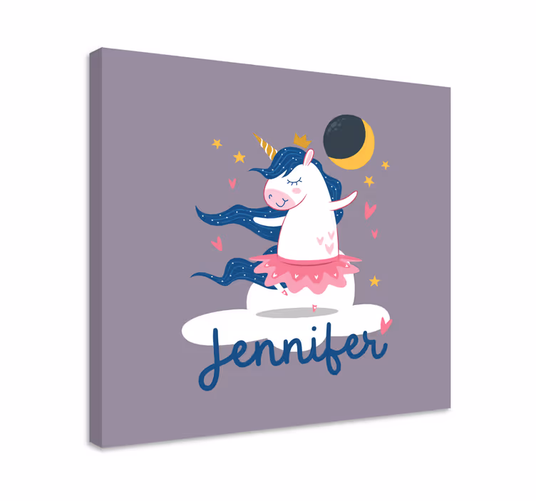 Dipinto con dinosauri fantasia unicorno danzante - TenStickers