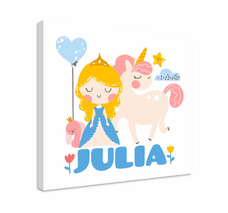 Cornice quadro per bambini principessa con unicorno - TenStickers