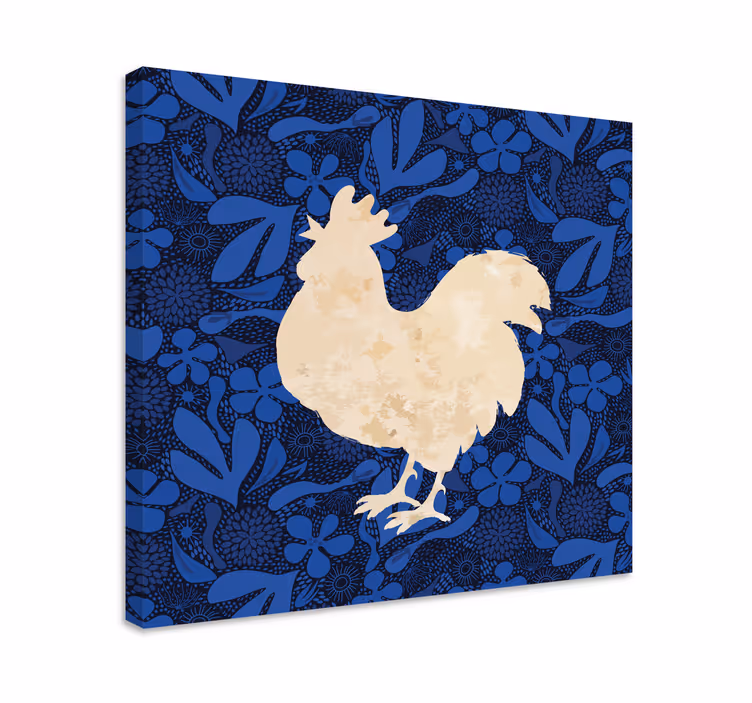 Cornice quadro con animali e insetti silhouette di gallo - TenStickers