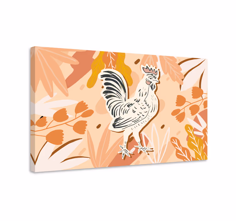 Cornice quadro con animali e insetti ritratto di gallo - TenStickers
