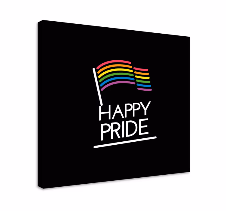 Dipinto con frase messaggio della bandiera rainbow - TenStickers