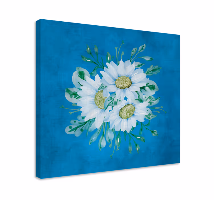 Dipinto con fiori e piante fiori bianchi delicati - TenStickers