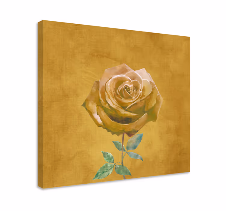 Dipinto con fiori e piante rosa dorata elegante - TenStickers
