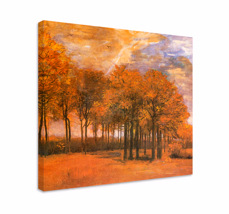 Dipinto di paesaggio scena di alberi in autunno - TenStickers