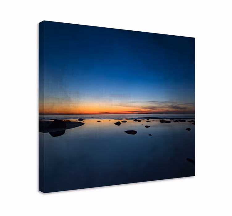 Dipinto di paesaggio mare calmo al tramonto - TenStickers