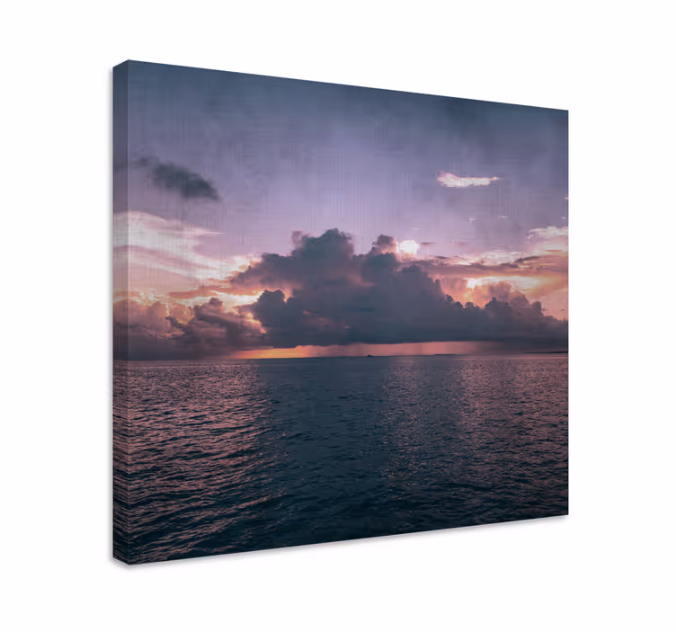 Dipinto di paesaggio crepuscolo oceano tranquillo - TenStickers