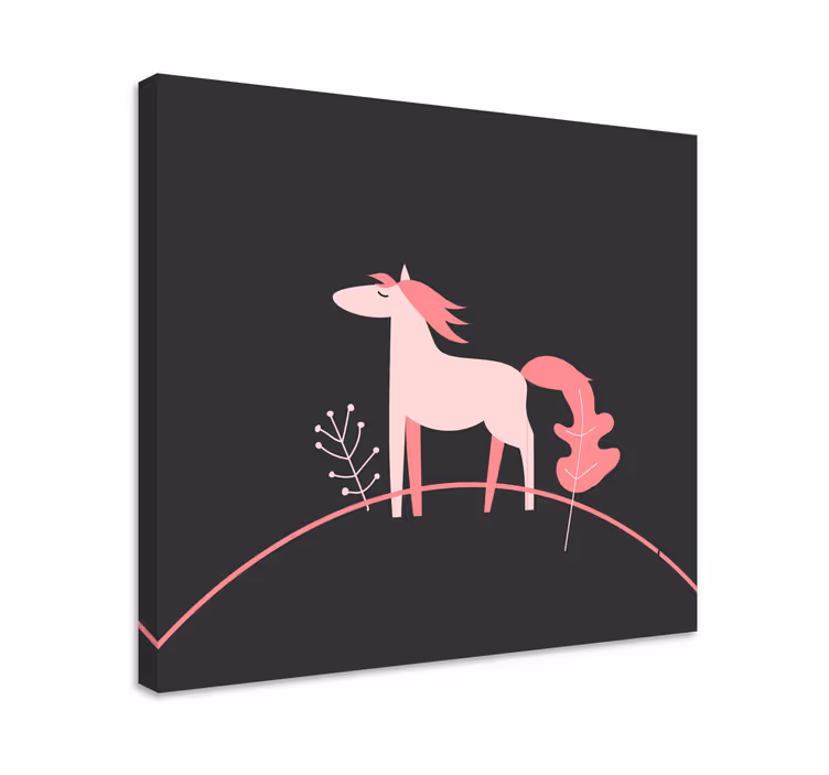 Dipinto con cavallo elegante rosa - TenStickers
