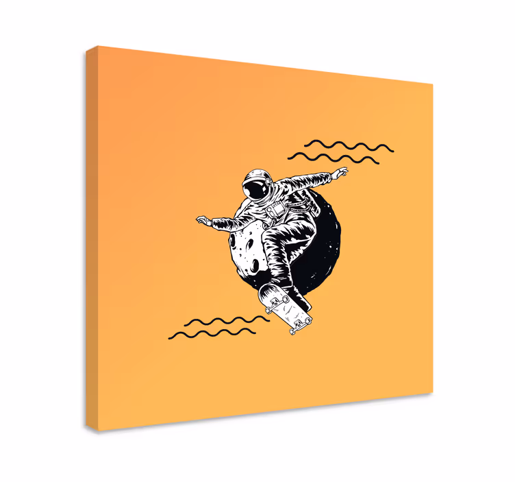Quadro videogioco cosmonauta skateboarder - TenStickers