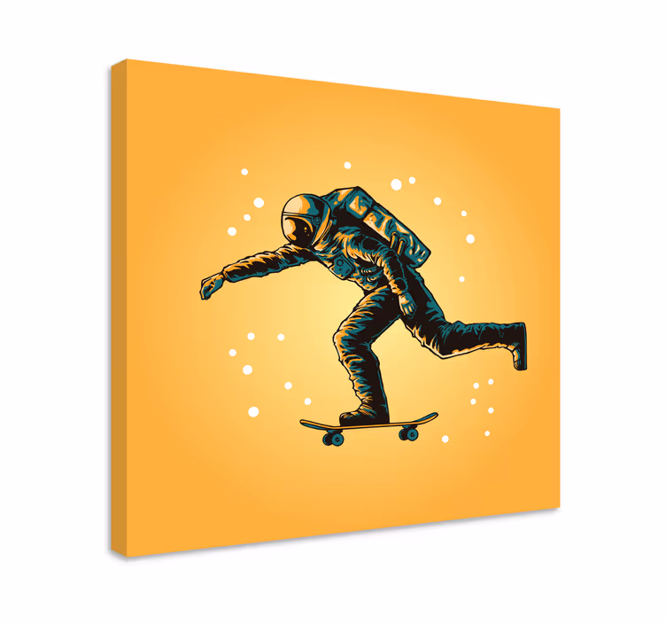 Quadro videogioco avventura dell'astronauta su skate - TenStickers
