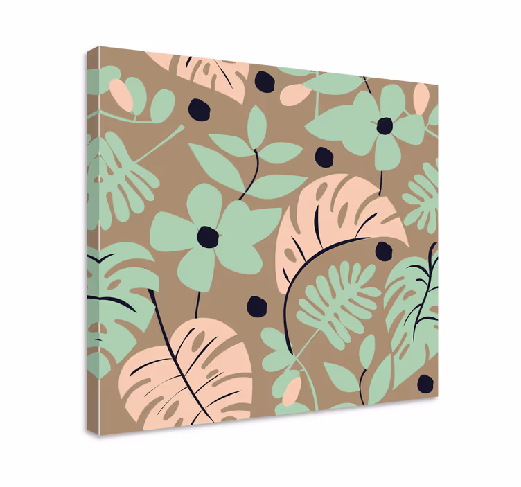 Dipinto con fiori e piante foglie tropicali florali - TenStickers
