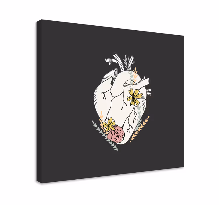 Dipinto di paesaggio composizione fiore del cuore - TenStickers