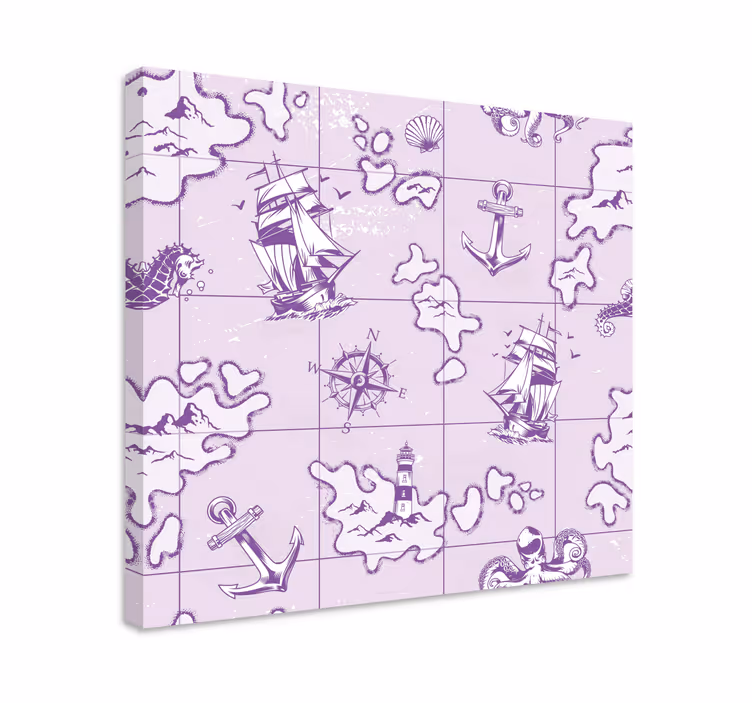 Dipinto con marinaio bussola nautica vintage - TenStickers