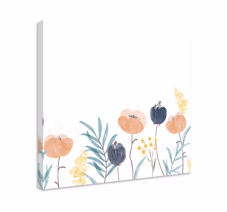 Dipinto con fiori e piante composizione di boccioli - TenStickers