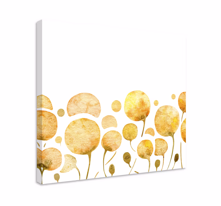 Dipinto con fiori e piante fioriture solari - TenStickers