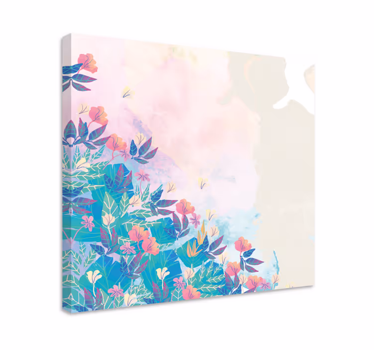 Dipinto con fiori e piante mix botanico vibrante - TenStickers