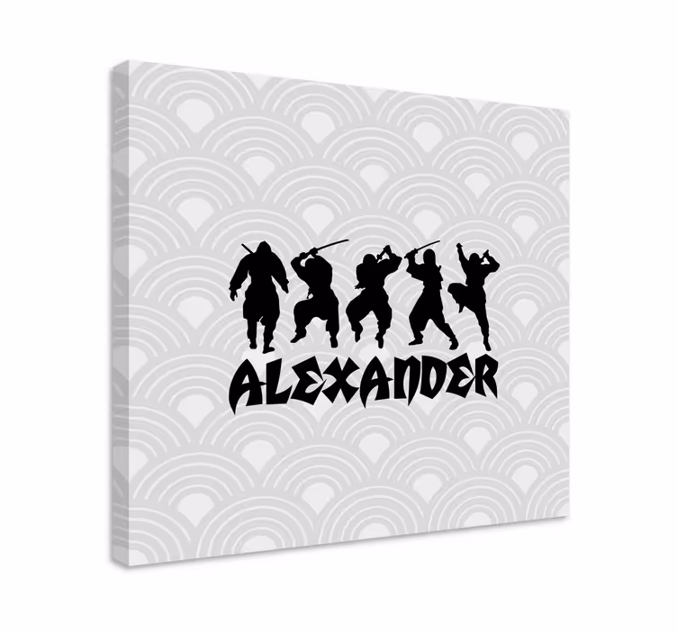 Dipinto di supereroi azione silhouette ninja - TenStickers