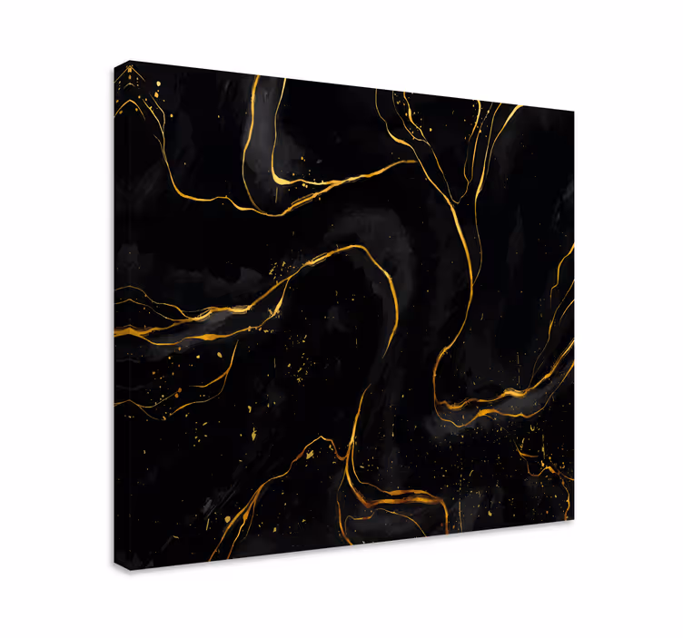 Quadro elegante Marmo nero e dorato - TenStickers