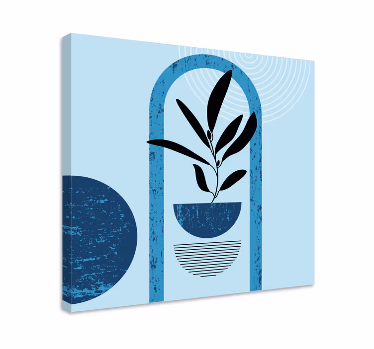 Dipinto con fiori e piante illustrazione minimalista - TenStickers