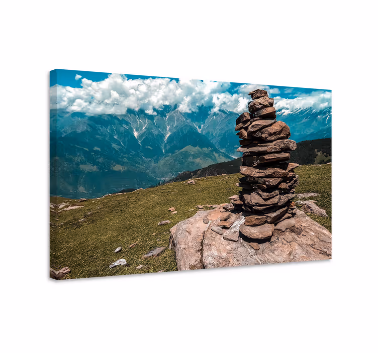 Dipinto di paesaggio formazione di mucchi di pietre - TenStickers
