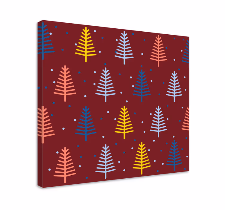 Dipinto alberi rami di pino colorati - TenStickers