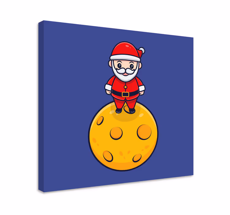 Cornice quadro per bambini babbo natale sulla luna - TenStickers