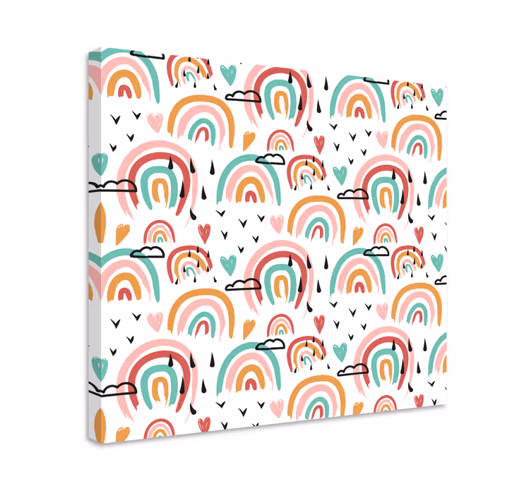 Cornice quadro per bambini motivo arcobaleni giocosi - TenStickers