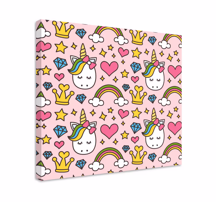 Dipinto unicorno motivo unicorno carino - TenStickers