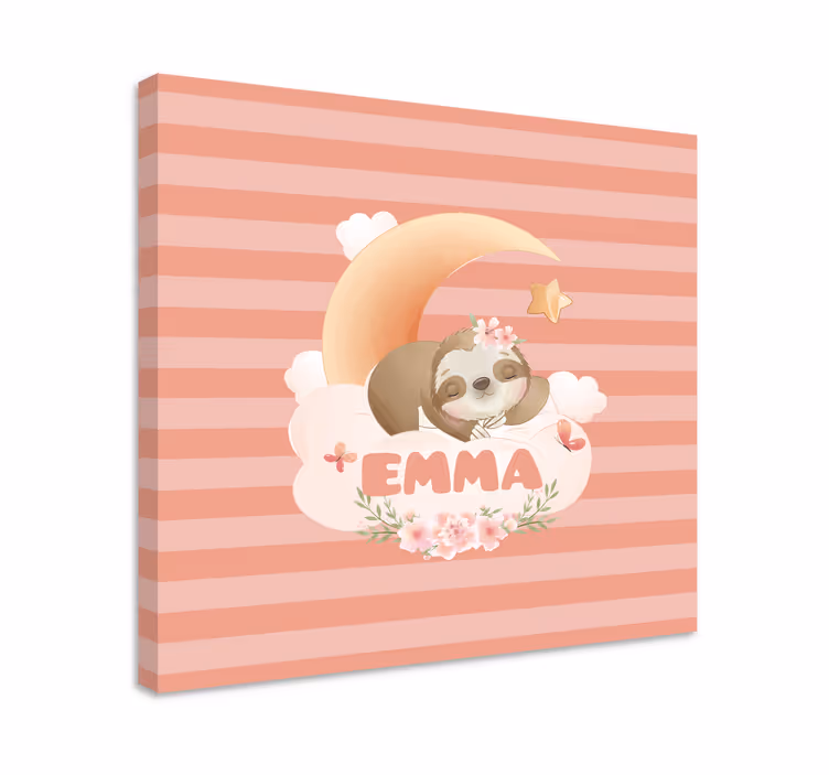 Dipinto 3d bradipo e luna - TenStickers