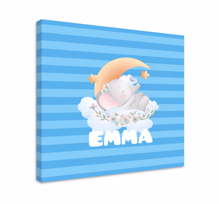 Quadri cameretta neonato sogni di elefante dormiente - TenStickers