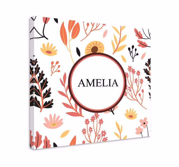 Dipinto con fiori e piante design floreale personalizzato - TenStickers