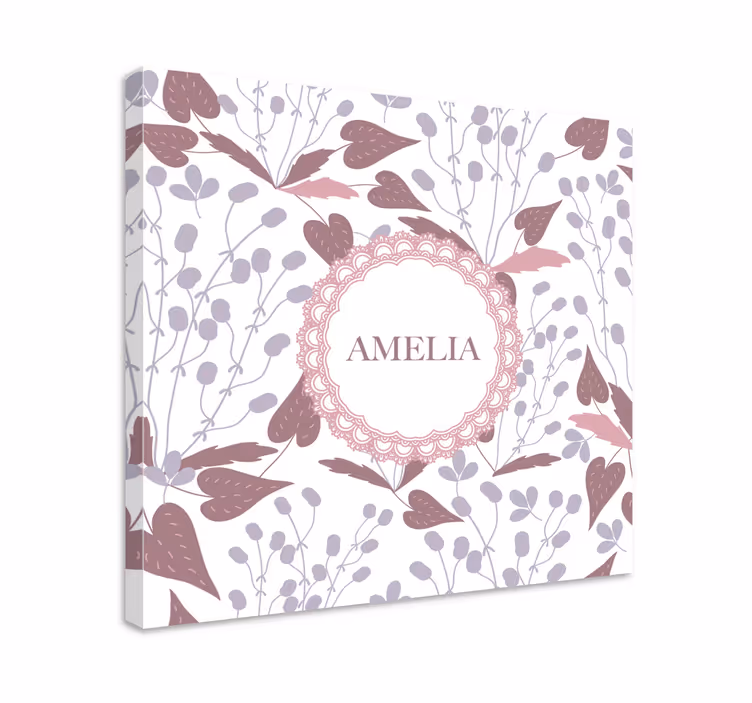 Dipinto con fiori e piante design con nome floreale - TenStickers