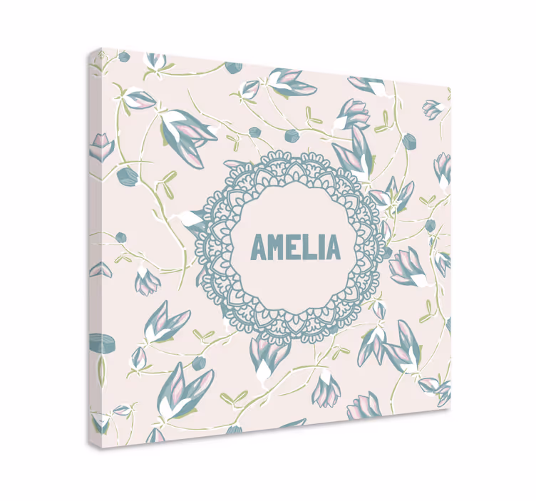 Dipinto con fiori e piante design in pizzo floreale - TenStickers