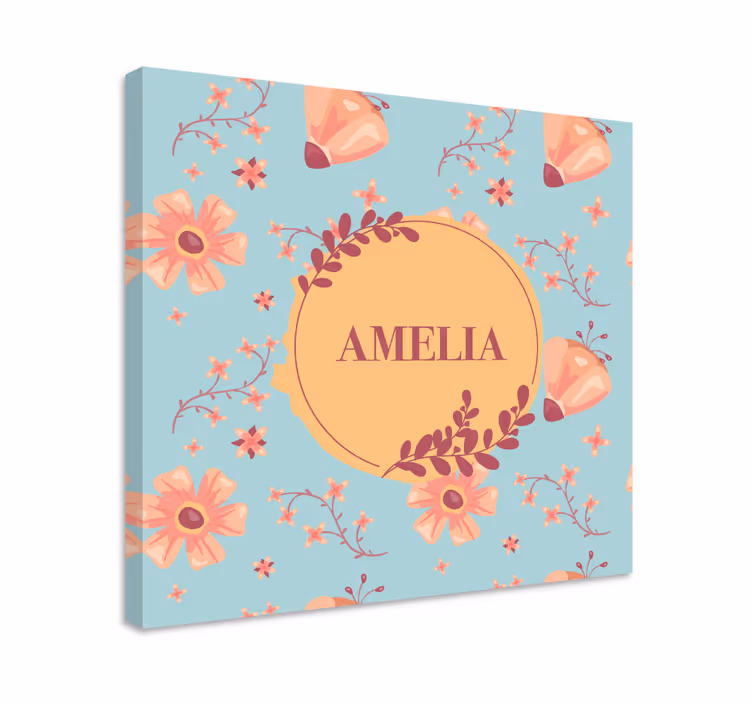 Dipinto con fiori e piante motivo floreale personalizzato - TenStickers