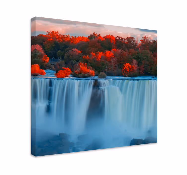 Dipinto di paesaggio prospettiva della grande cascata - TenStickers