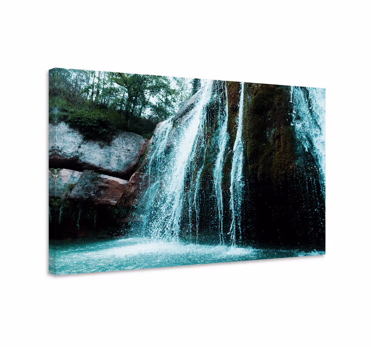 Dipinto di paesaggio scena di cascata fluente - TenStickers